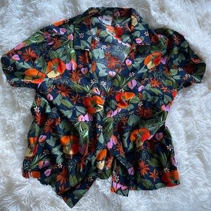 Vans floral short sleeve button up